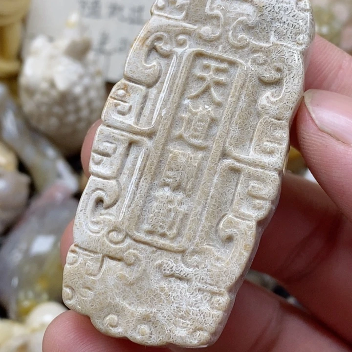 颈饰未镶嵌硅化珊瑚（珊瑚玉）