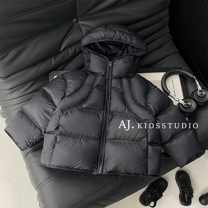 【厚乳松糕】冬款儿童韩版纯色百搭款休闲厚款保暖连帽棉服HCXZ4790