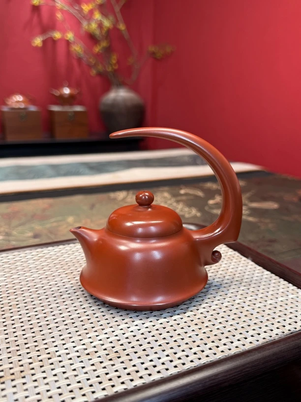 满月壶全手工薄胎红泥壶约150毫升泡茶器原矿泥小品壶泡茶壶茶具