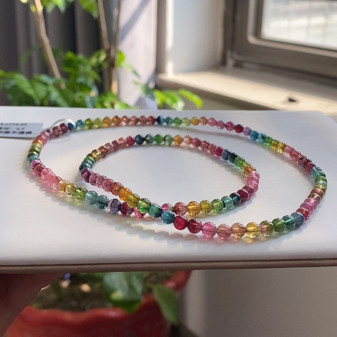 未镶嵌手链碧玺西瓜三圈