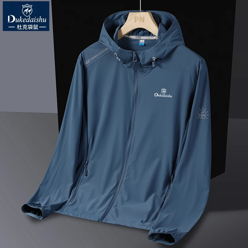 意大利杜克袋鼠男士防晒皮肤衣夏季薄款冰丝透气防紫外线长袖上衣