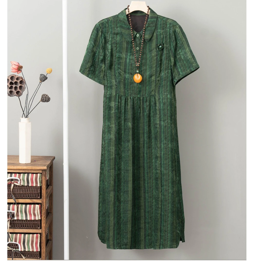 yifucai/伊芙彩香云纱连衣裙女夏新款修身显瘦气质时尚优雅裙子