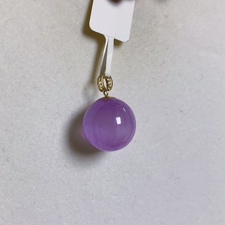 锂辉石18K金镶嵌18K紫锂辉高冰收藏级龙珠17+