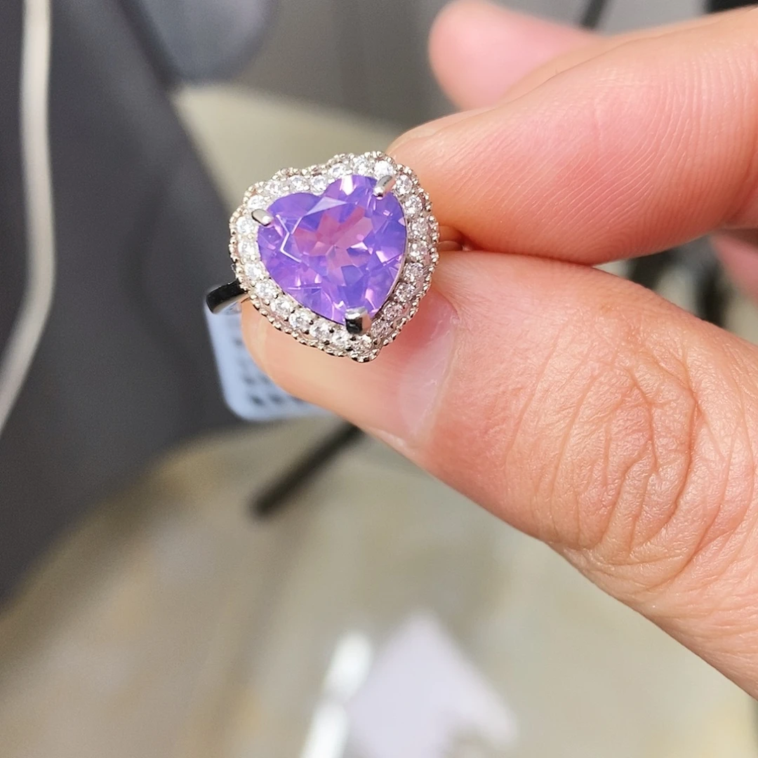 银S925镶嵌紫晶戒指