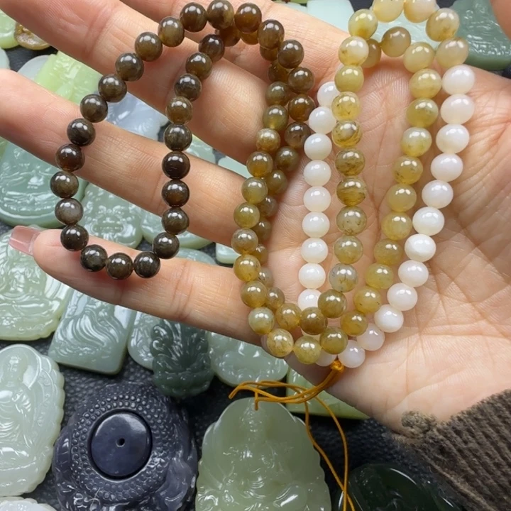 和田玉未镶嵌颈饰108卡6