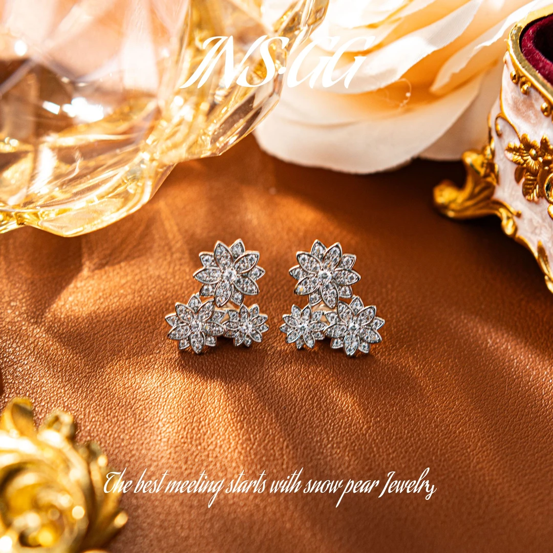 铜合金合成锆石耳饰 【INS · GG】铜 ♠ 轻奢设计  LE1368 耳环·耳钉