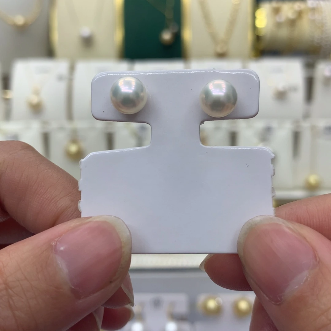 淡水珍珠耳饰18K金镶嵌