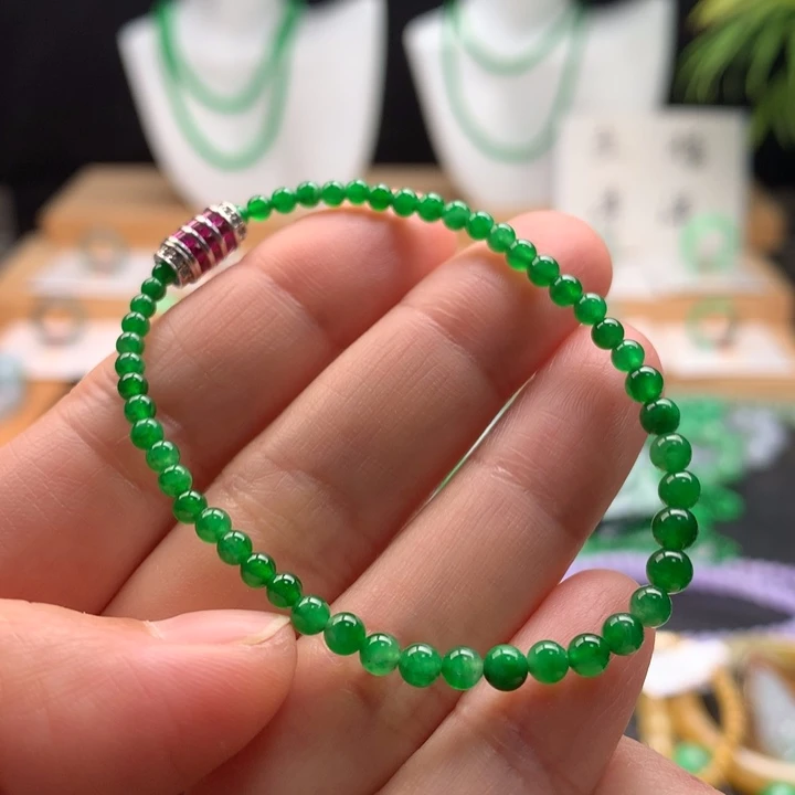 翡翠未镶嵌手链天然缅甸A货翡翠