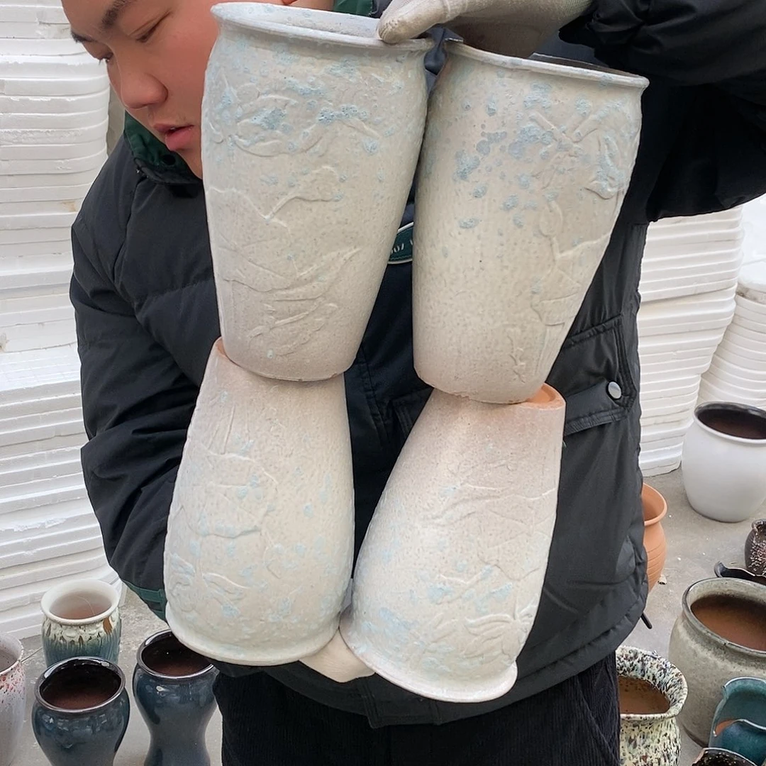 紫砂花盆瑕疵口12高20