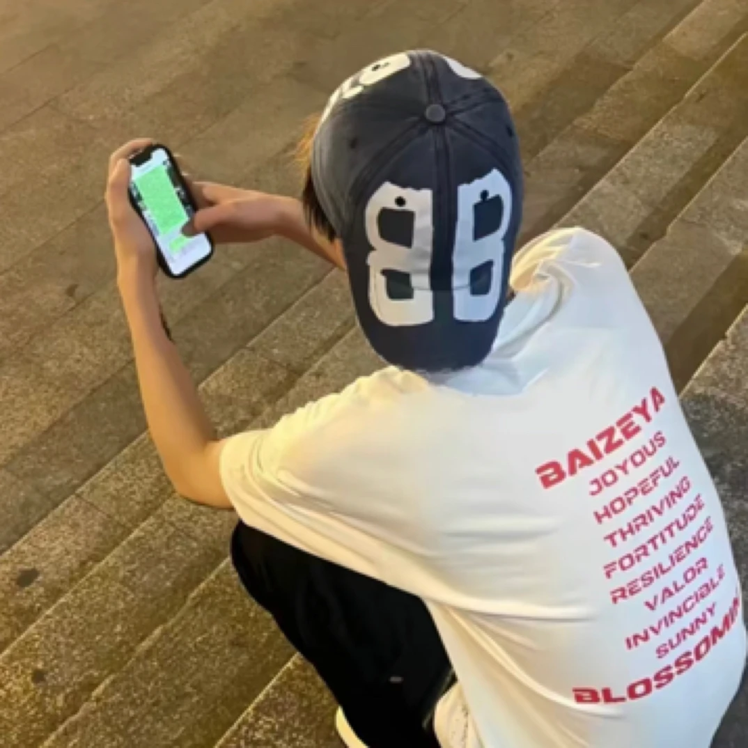 明星同款字母BB棒球帽子做旧复古大头围显脸小磨边水洗情侣鸭舌帽