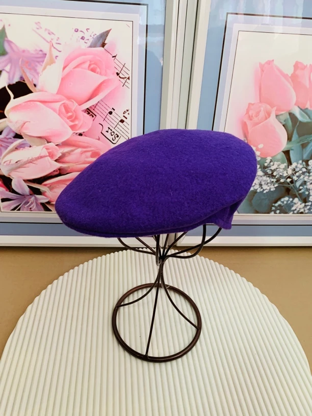 羊毛贝雷帽八角帽前进帽日系百搭秋冬礼帽2025年冬季帽子皮帽女