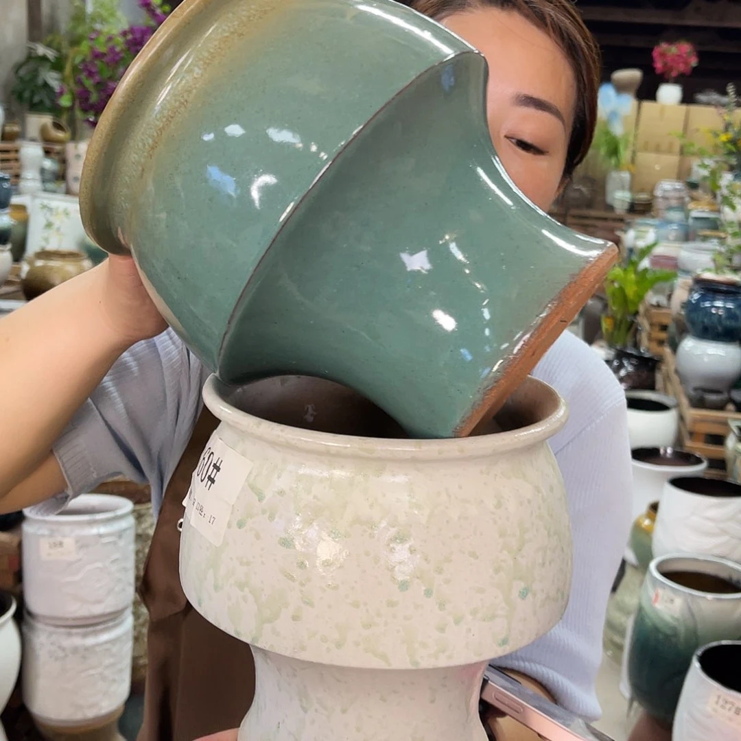 紫砂花盆高度20口径17厘米