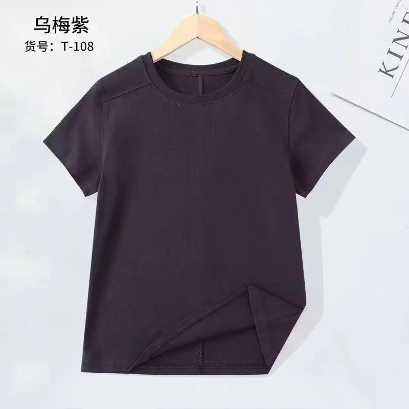 外贸订单系列女士塔夫螺纹棉短袖