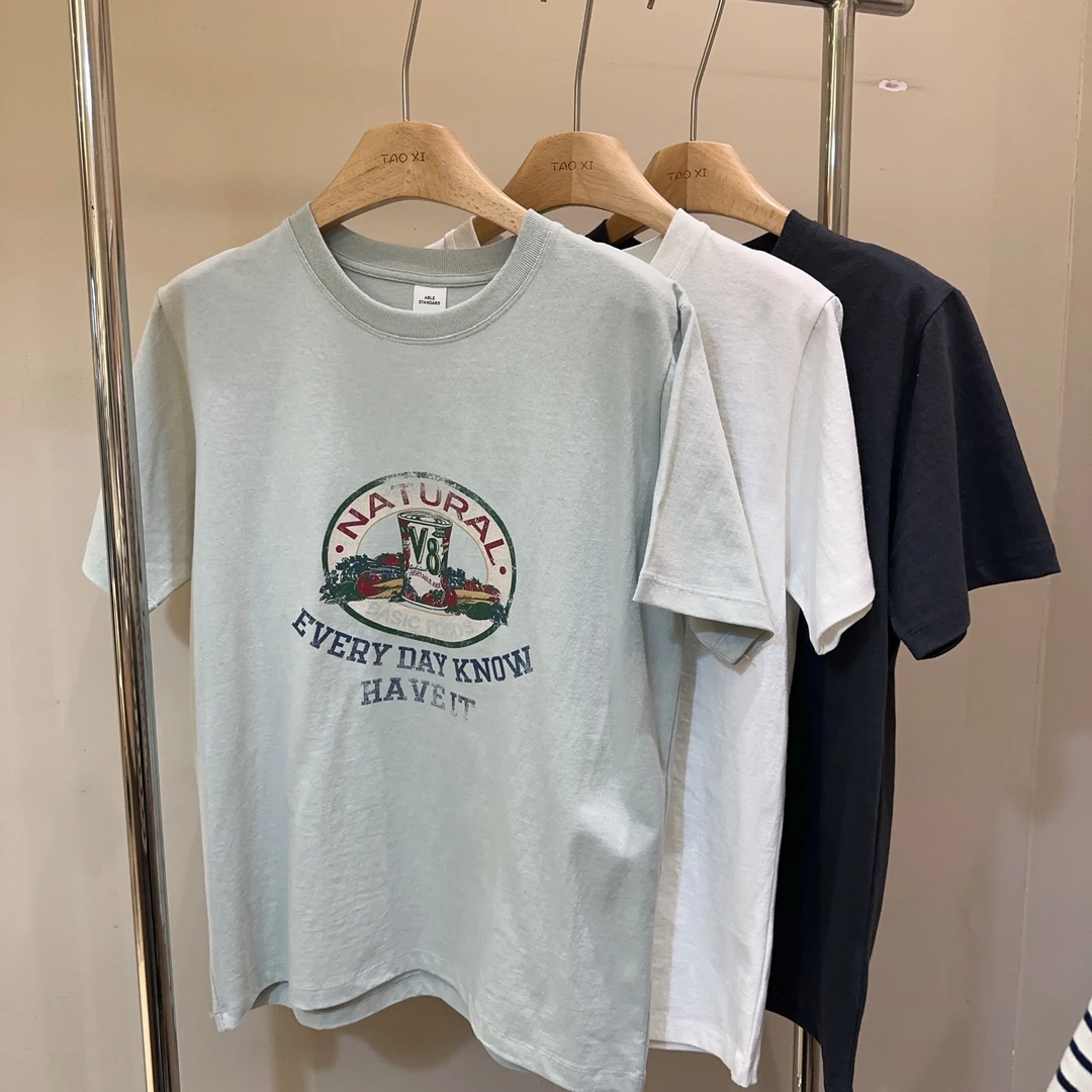 韩国东大门正品代购ABLE圆领V8花瓶短袖T