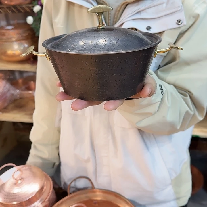 紫铜手工制作摆件双耳