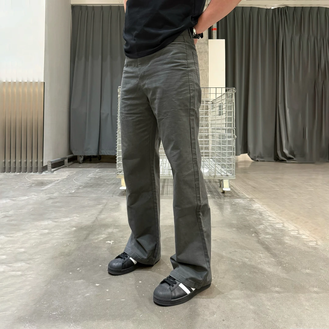 美式纯色水洗做旧工装裤春秋款基础通勤直筒休闲裤cleanfit长裤