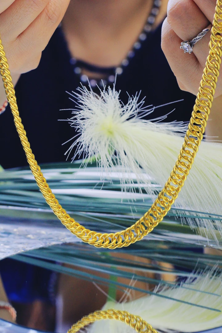 链子足银 老板气质链项链时尚百搭编织工艺素款经典项链