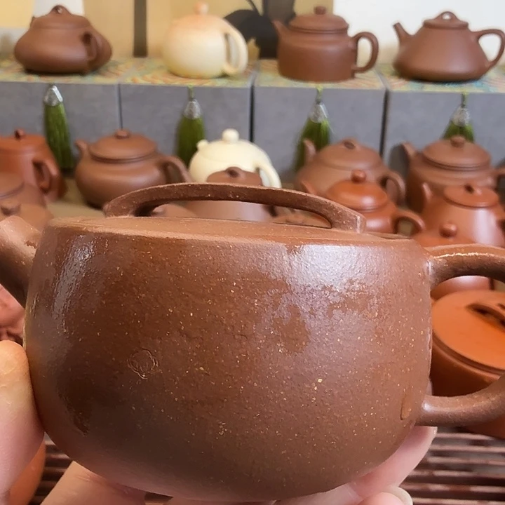 茶杯紫砂紫泥全手工汉瓦约180cc