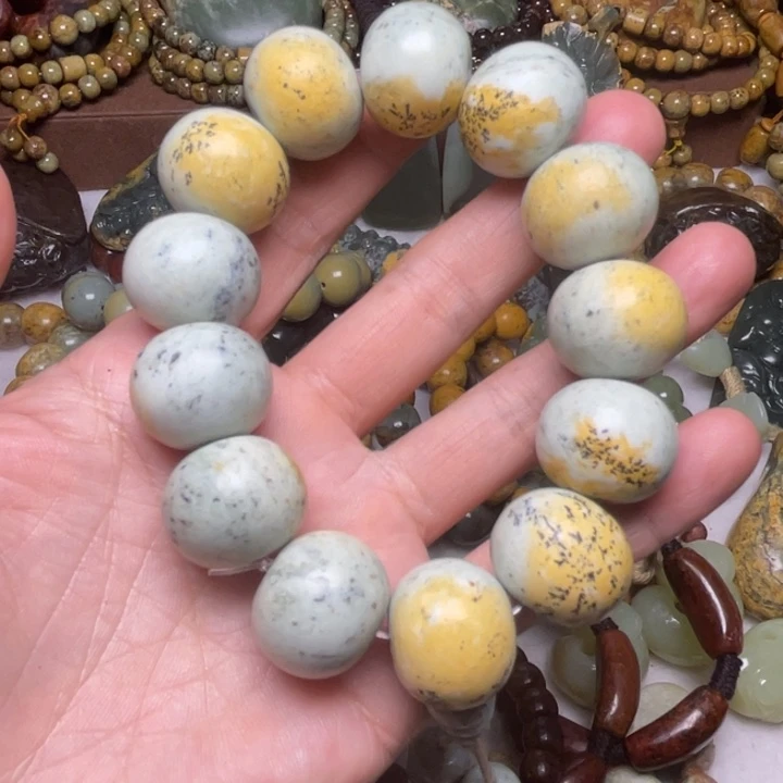 云***刀岫岩河磨玉（透闪石质玉）未镶嵌颈饰