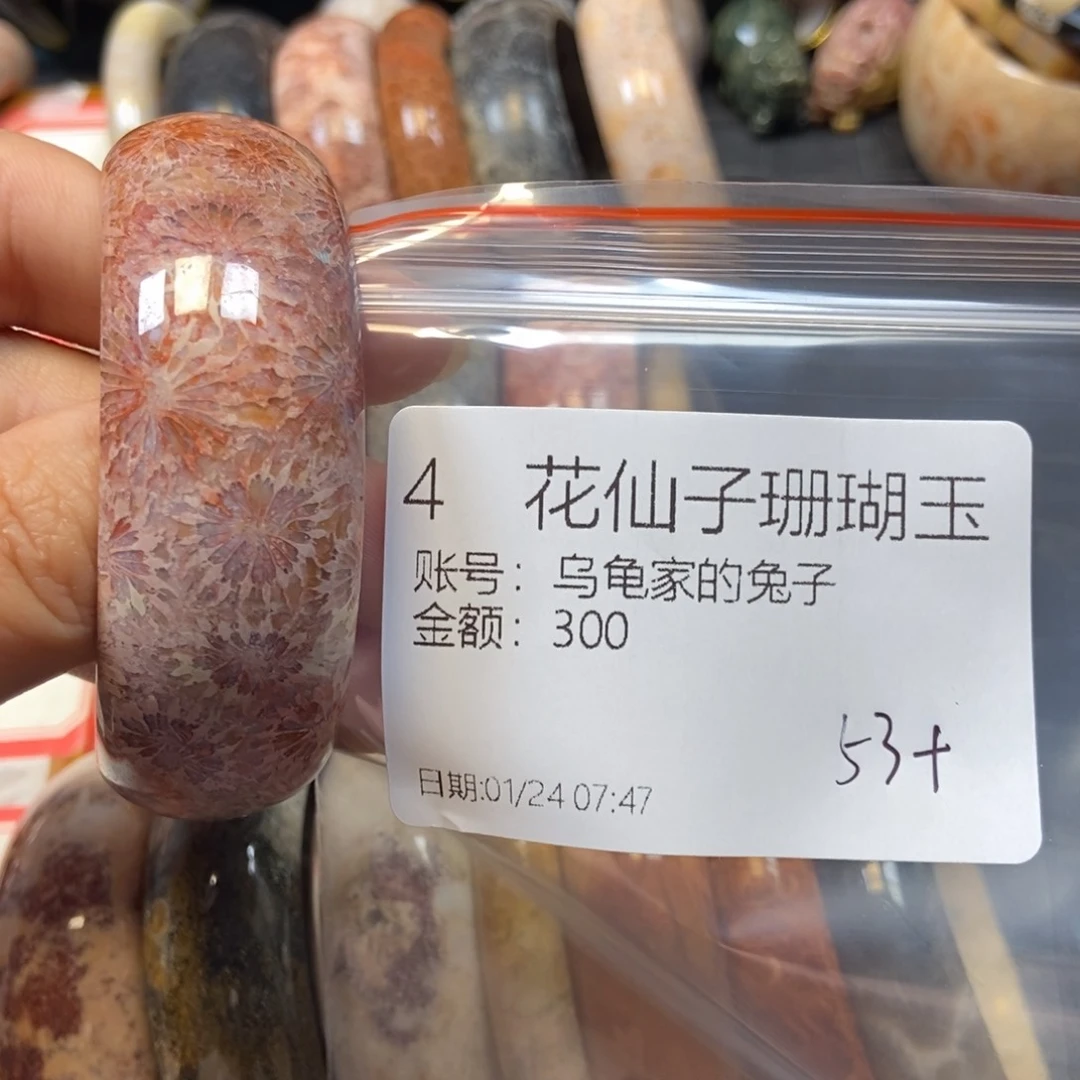 硅化珊瑚（珊瑚玉）手镯未镶嵌乌****子4