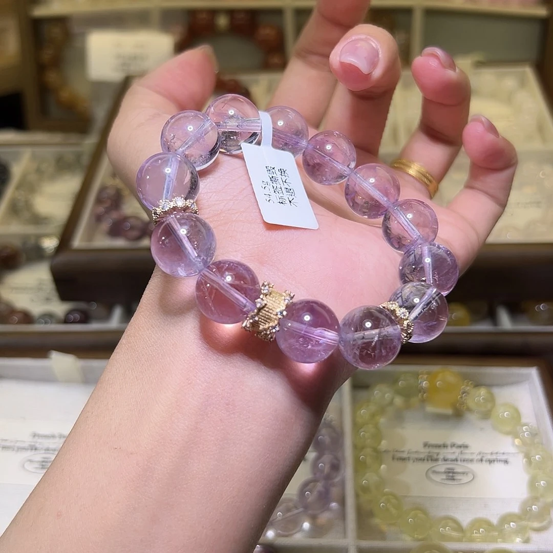 水晶手链未镶嵌玻利维亚紫水晶14m 48小时鉴赏