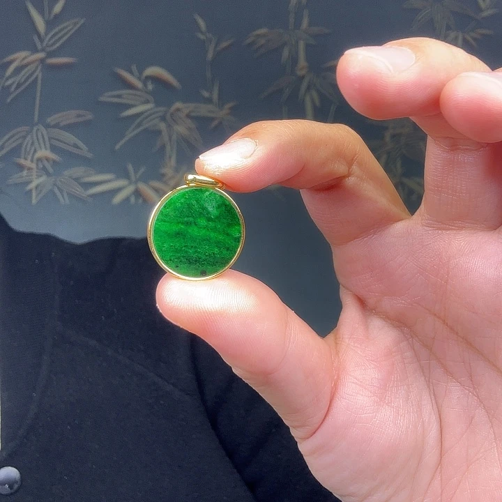 翡翠银S925镶嵌吊坠(不含链)特价