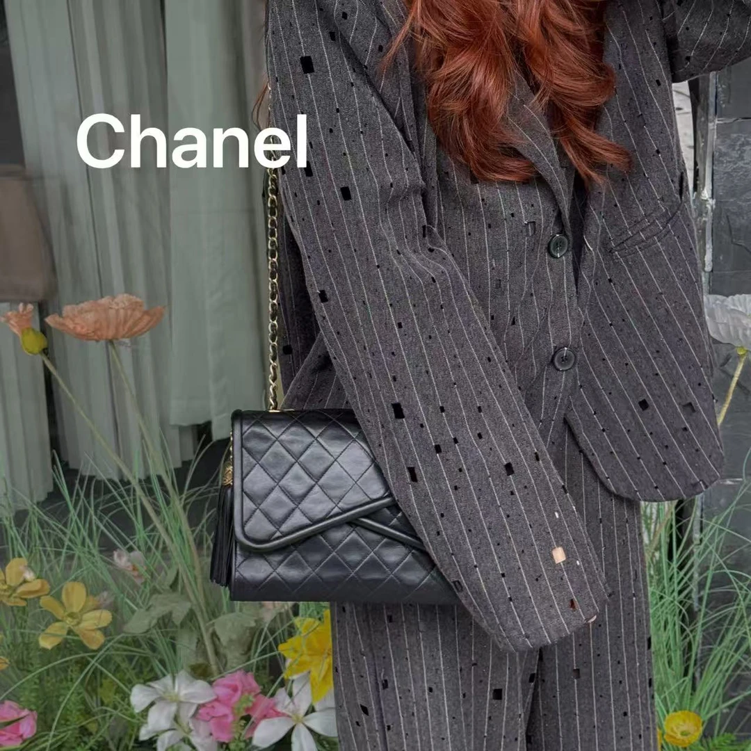 95新 Chanel/香奈儿 B756经典百搭菱形格纹单肩包包95新/代卖服务