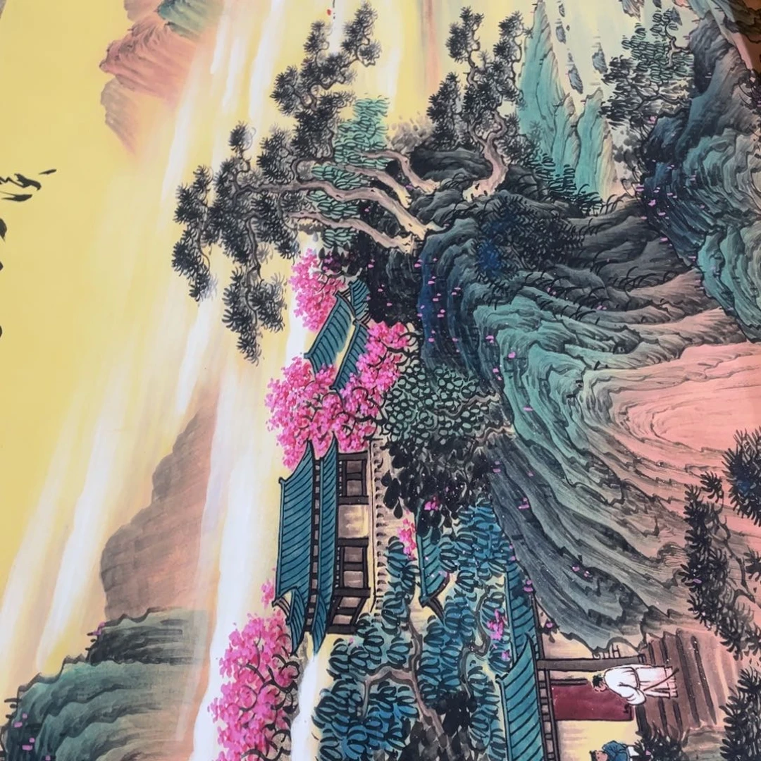 国画手绘带装裱和运险w