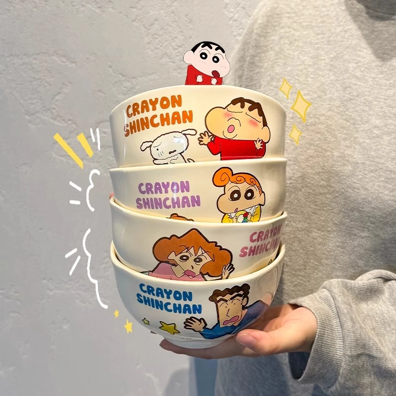 正版蜡笔小新面碗家用新款高颜值泡面碗陶瓷个人专用碗具可爱大碗
