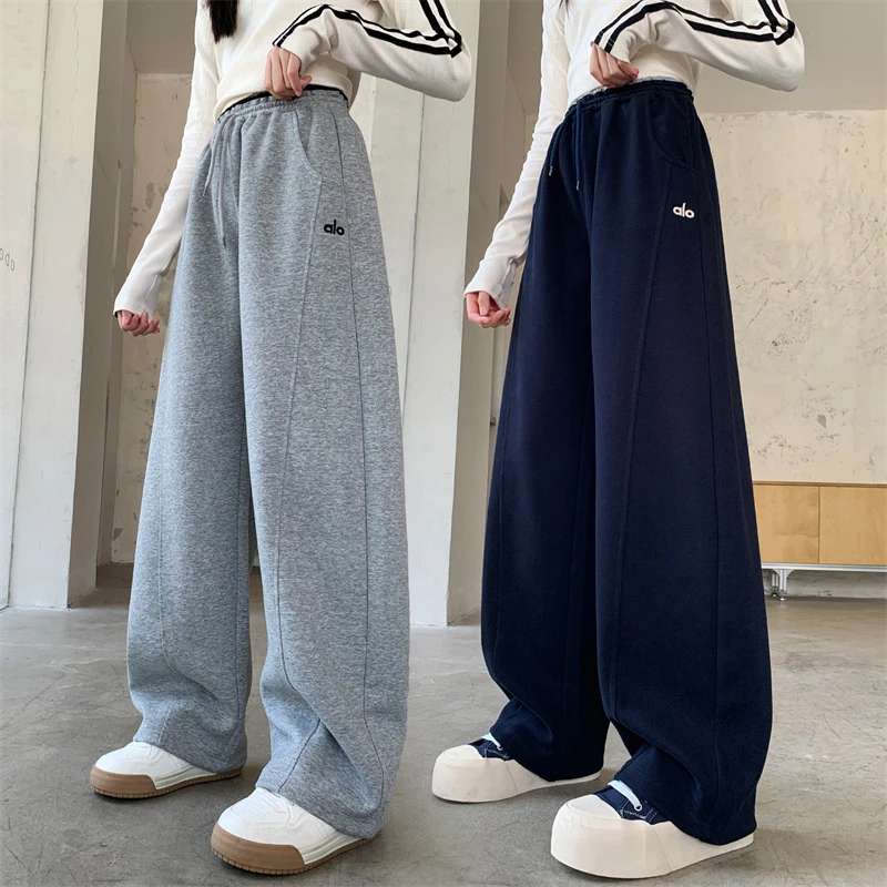 女童运动裤长裤新款2025儿童大童女孩初中生秋冬直筒阔腿休闲卫裤