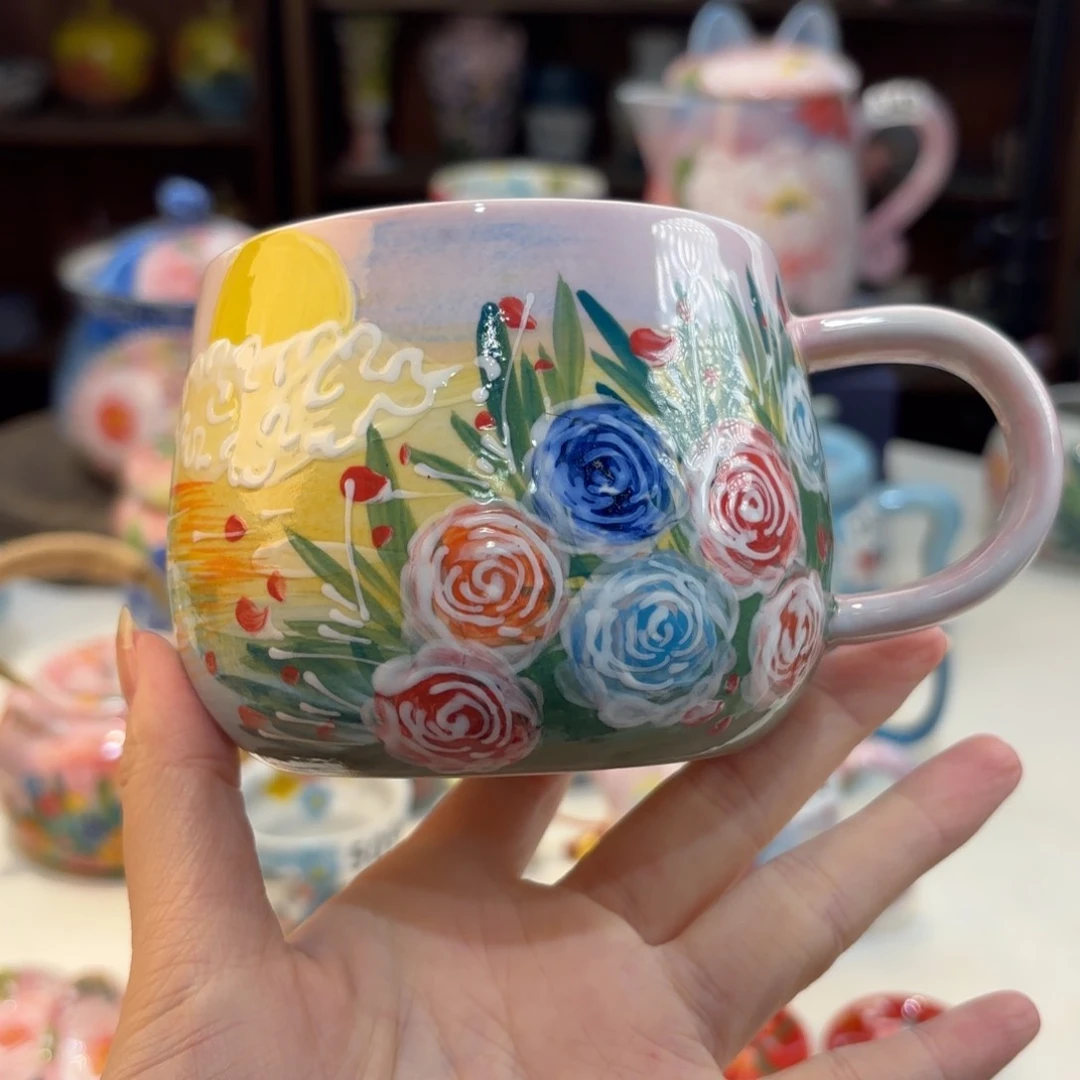 景德镇手绘高温釉下彩陶瓷茶具