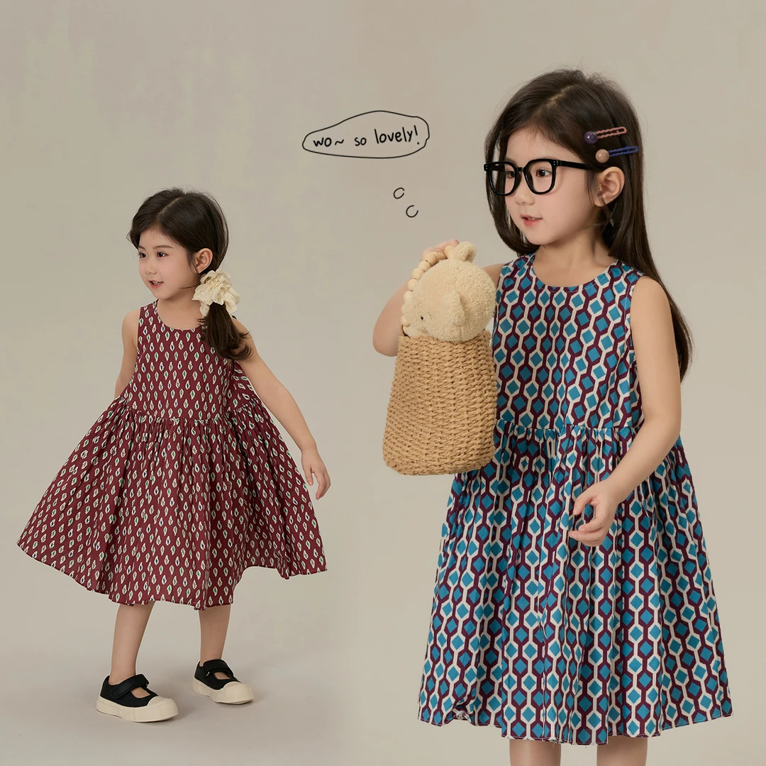 【观夏】法式复古宽松大裙摆纯棉宝宝背心裙背心连衣裙 8125X