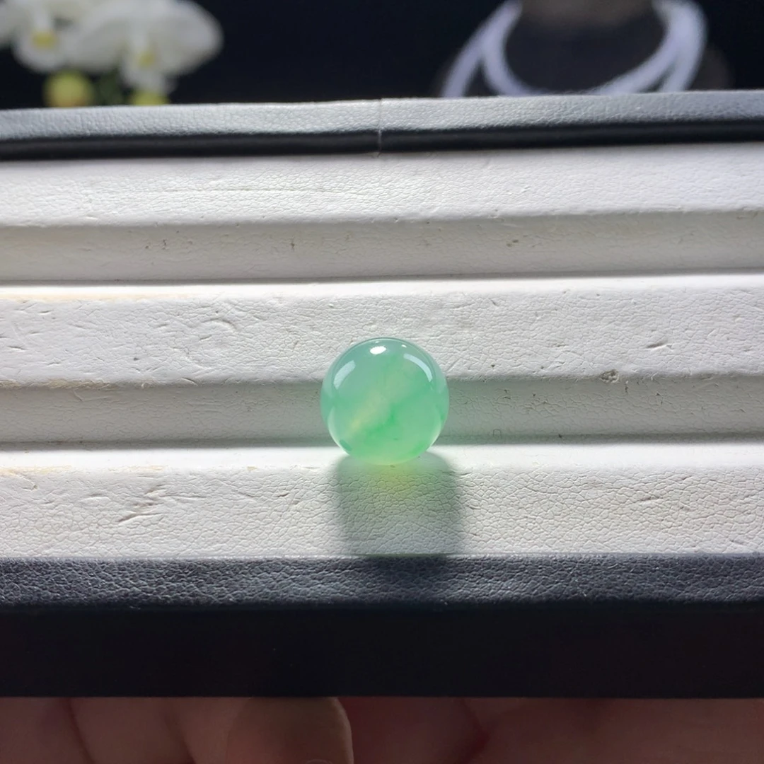 翡翠未镶嵌手串卡12冰阳绿