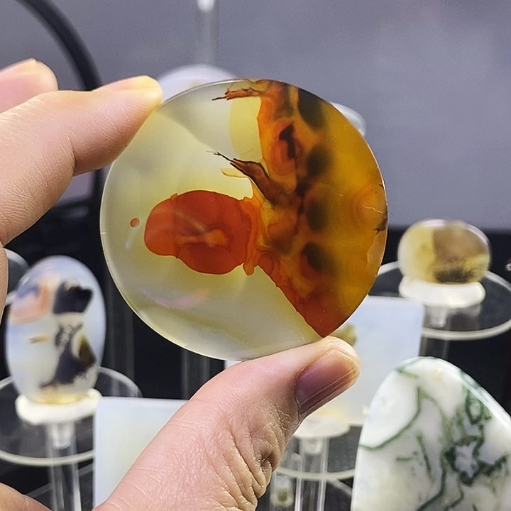 合成碳硅石非金属时尚图纹画面石饰品