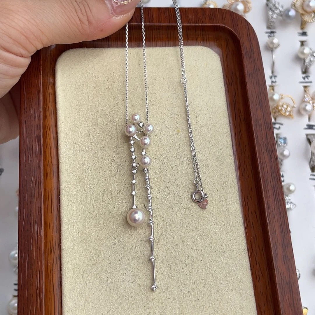 海水珍珠银S925镶嵌颈饰