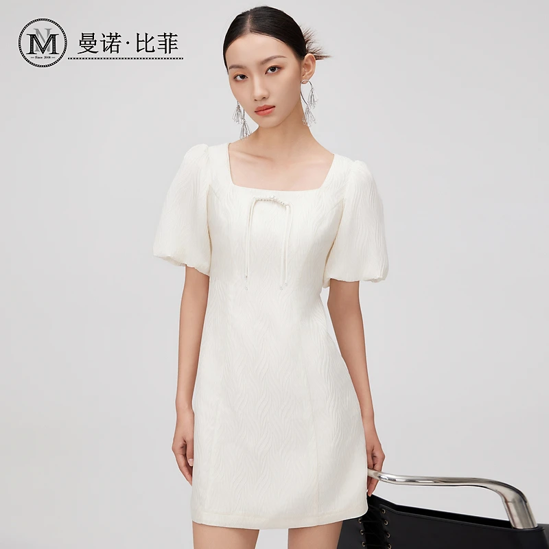 【欧莉专属】新中式泡泡袖连衣裙MFBL121216