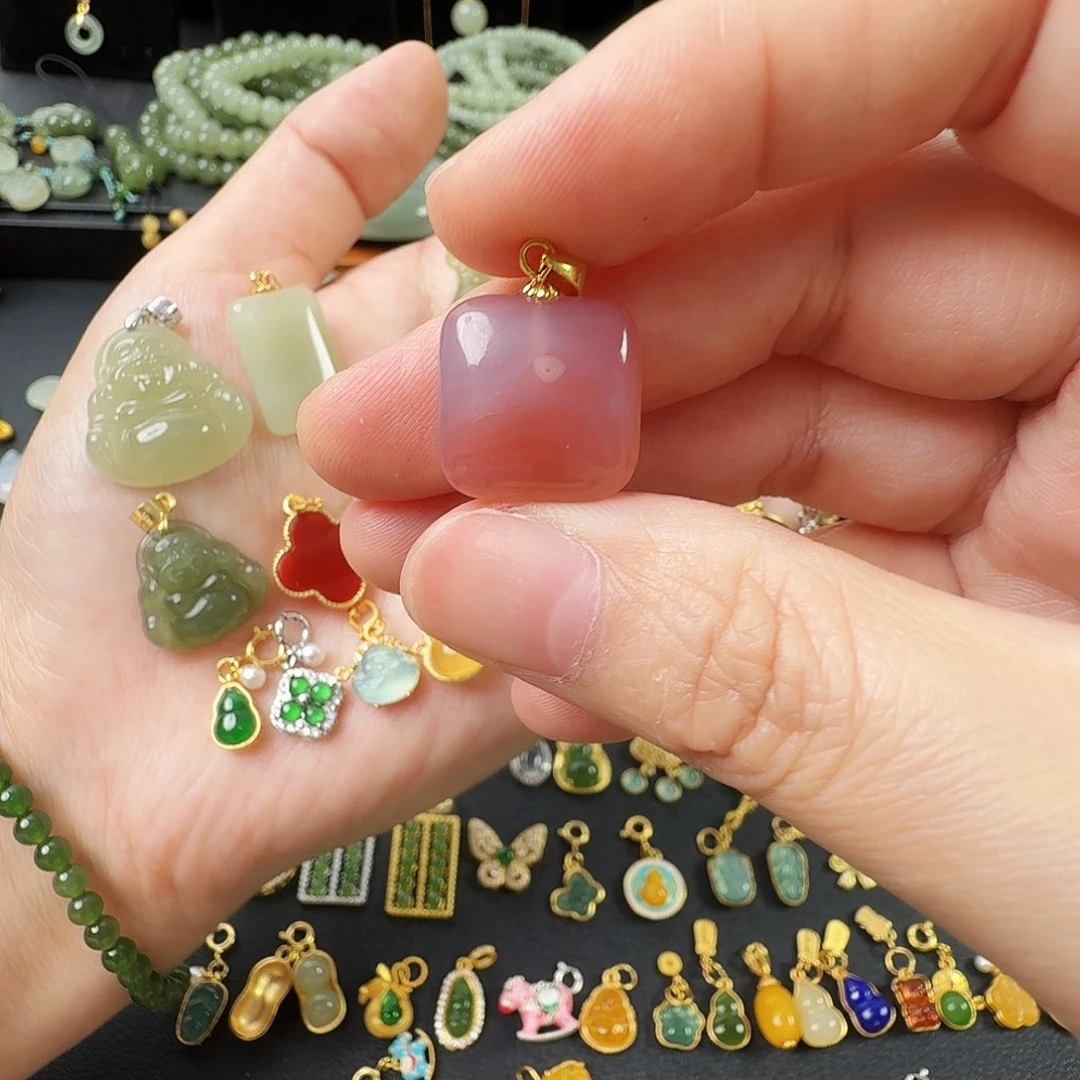 玛瑙/玉髓银S925镶嵌颈饰