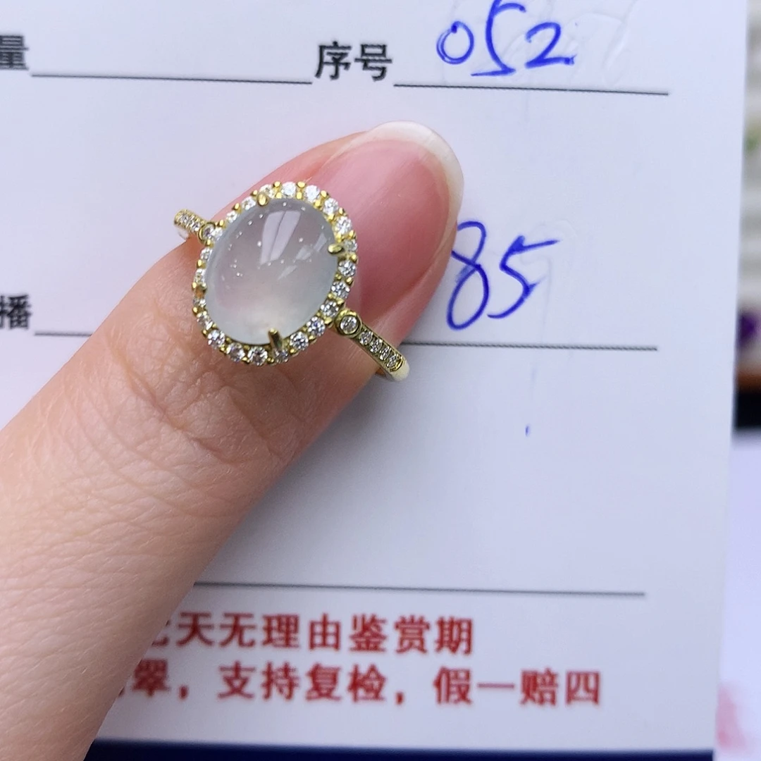 翡翠戒指银S925镶嵌052