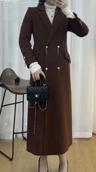 毛呢外套中长款长款女韩版洋气气质大衣时尚百搭女装轻奢秋冬