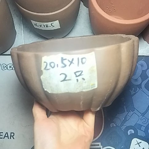 南瓜两个紫砂花盆