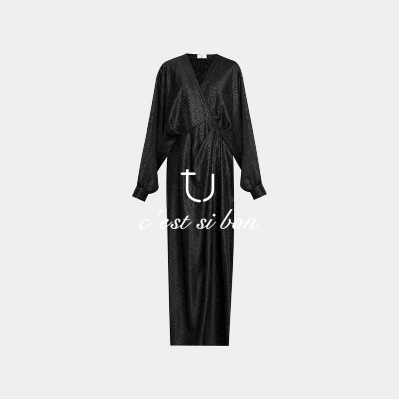 TU女装 星澜 V领收腰蝙蝠袖出游服装25年新款时尚百搭气质衣服