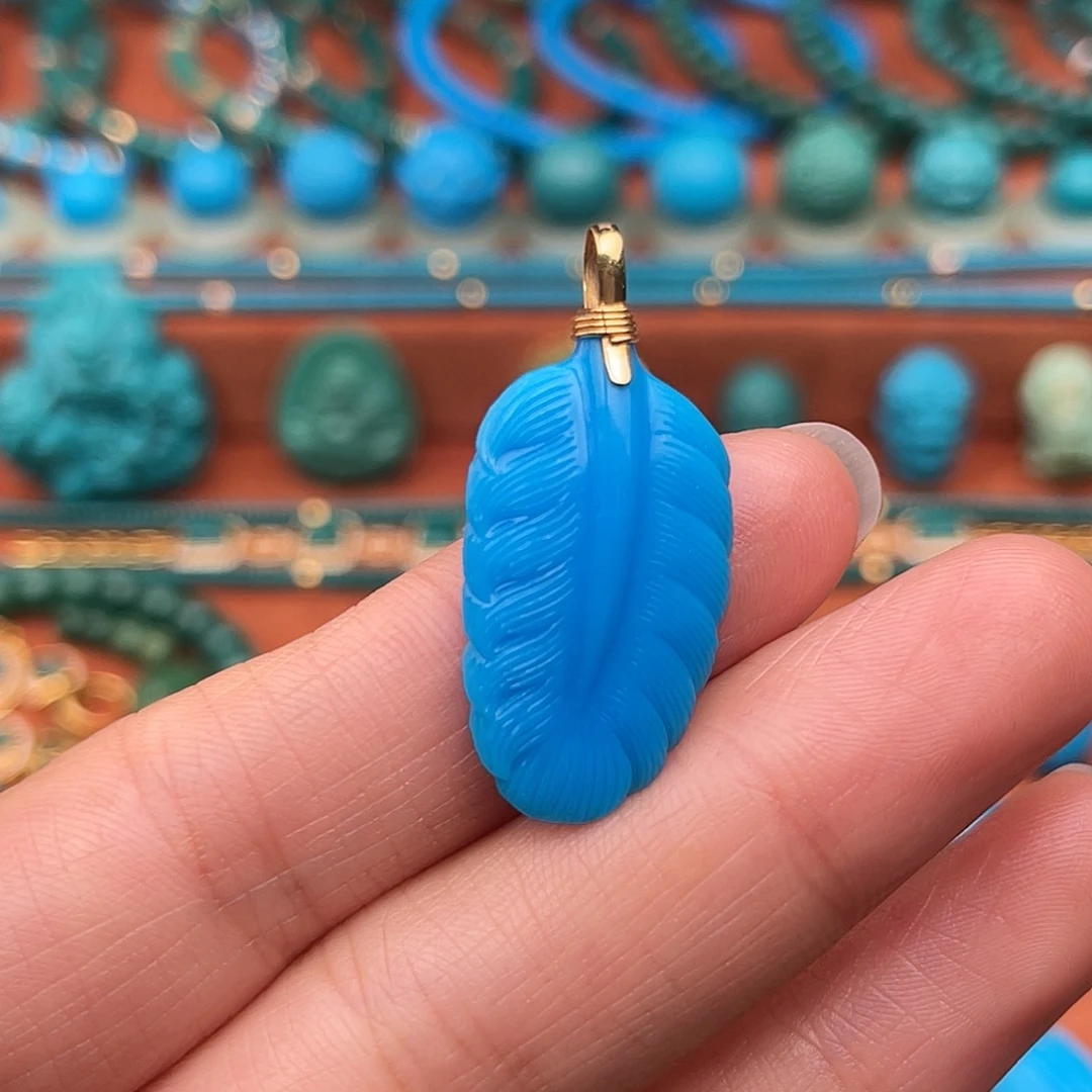 绿松石18K金镶嵌珠宝奇石