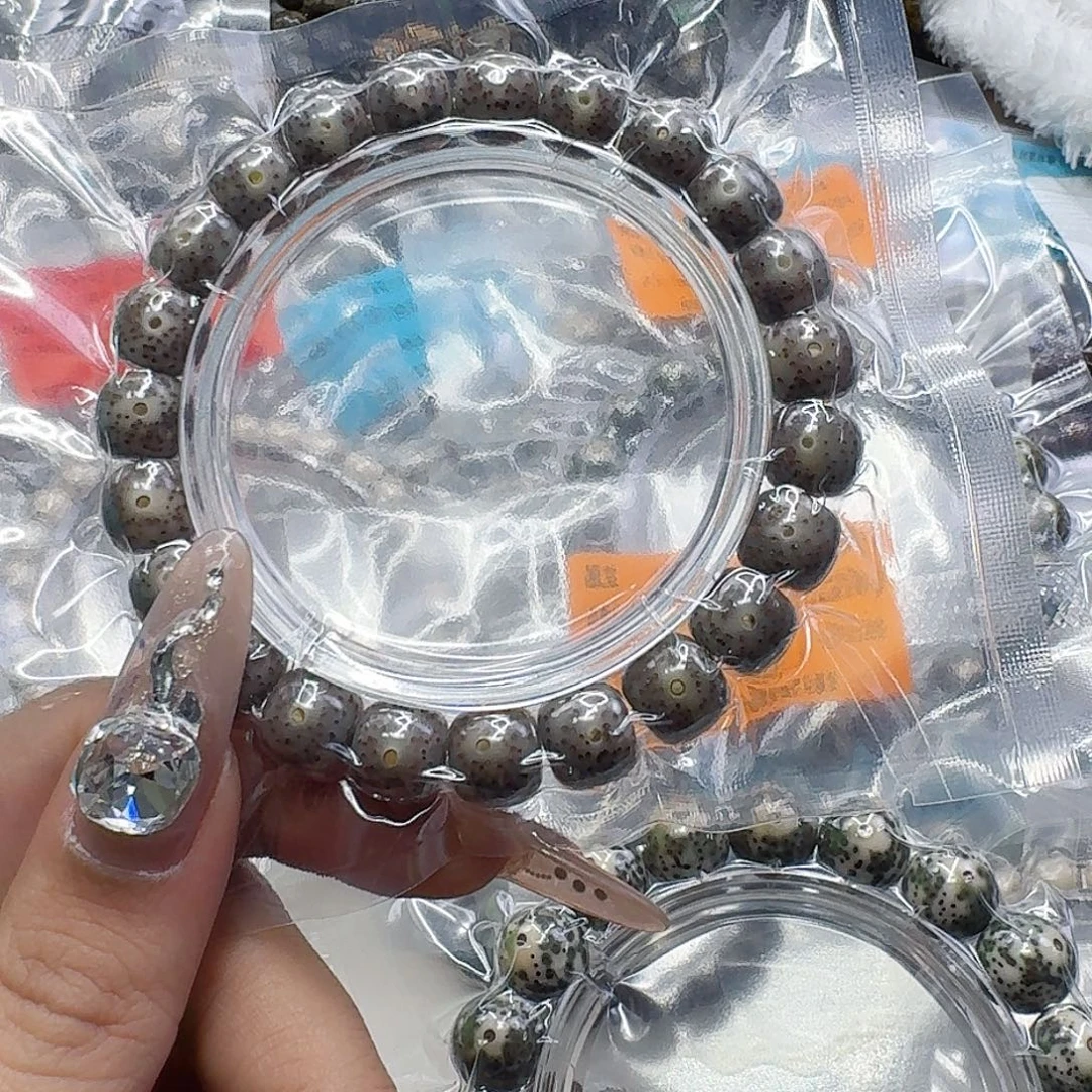 星月菩提手串66高端黑灰星月菩提10桶单圈