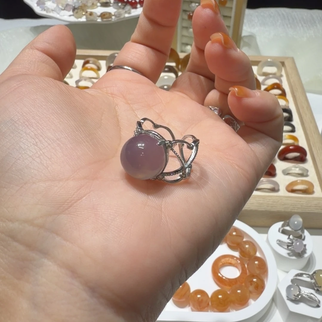 小***鱼玛瑙/玉髓未镶嵌戒指