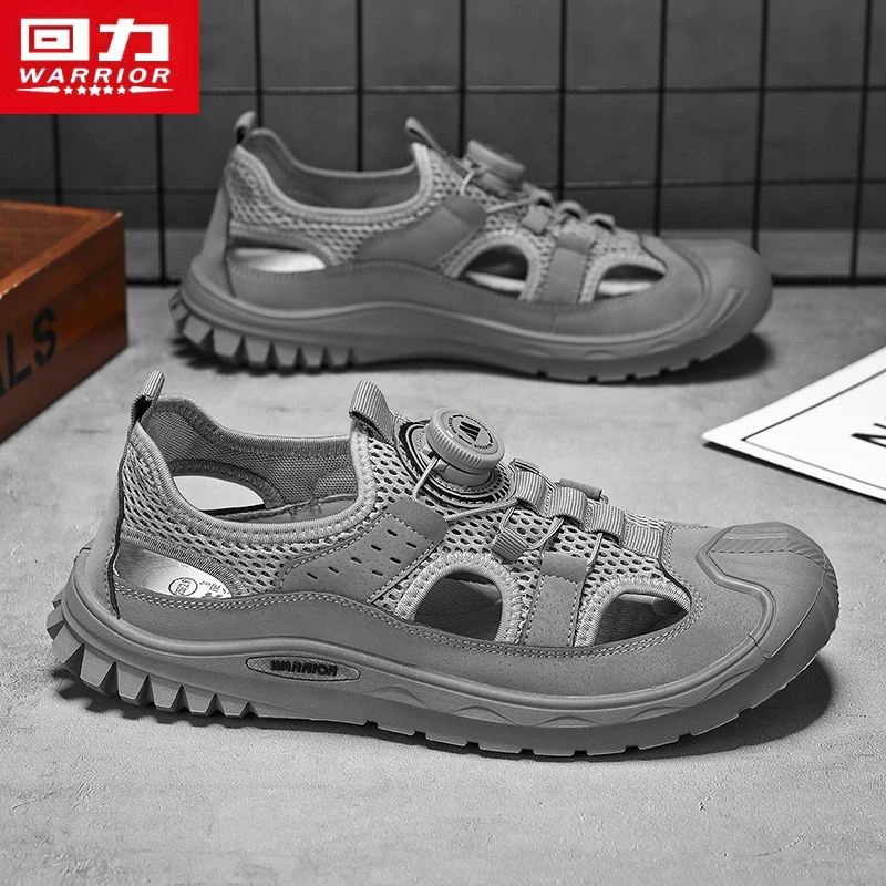 回力凉鞋男冬季透气包头洞洞外穿旋转扣沙滩涉水防滑休闲软底运动