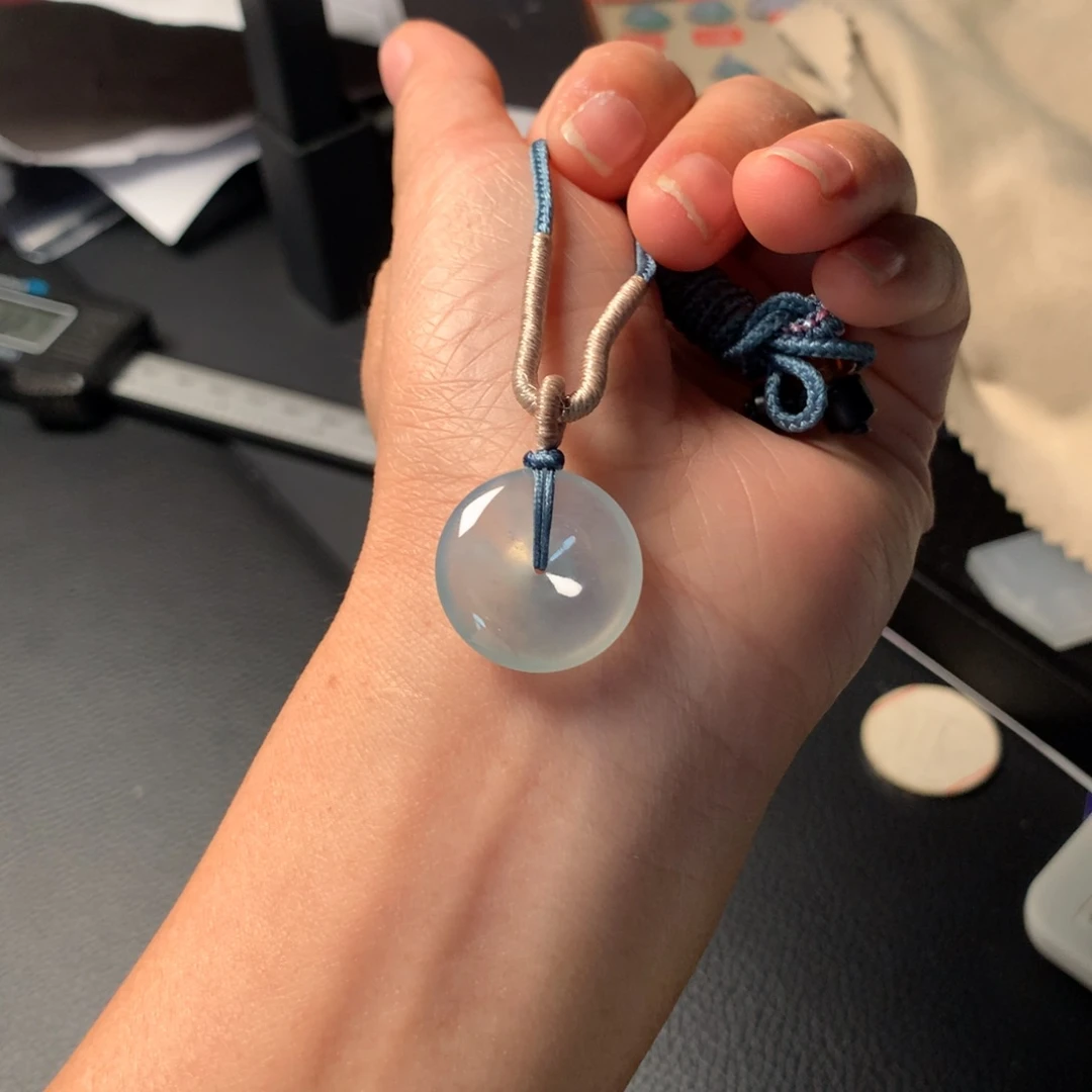 翡翠吊坠(赠链)未镶嵌翡翠平安扣高冰