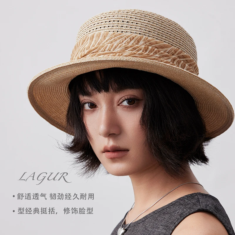 「南法草帽」手工高奢定制蝴蝶结礼帽法式优雅夏海边度假礼物帽子