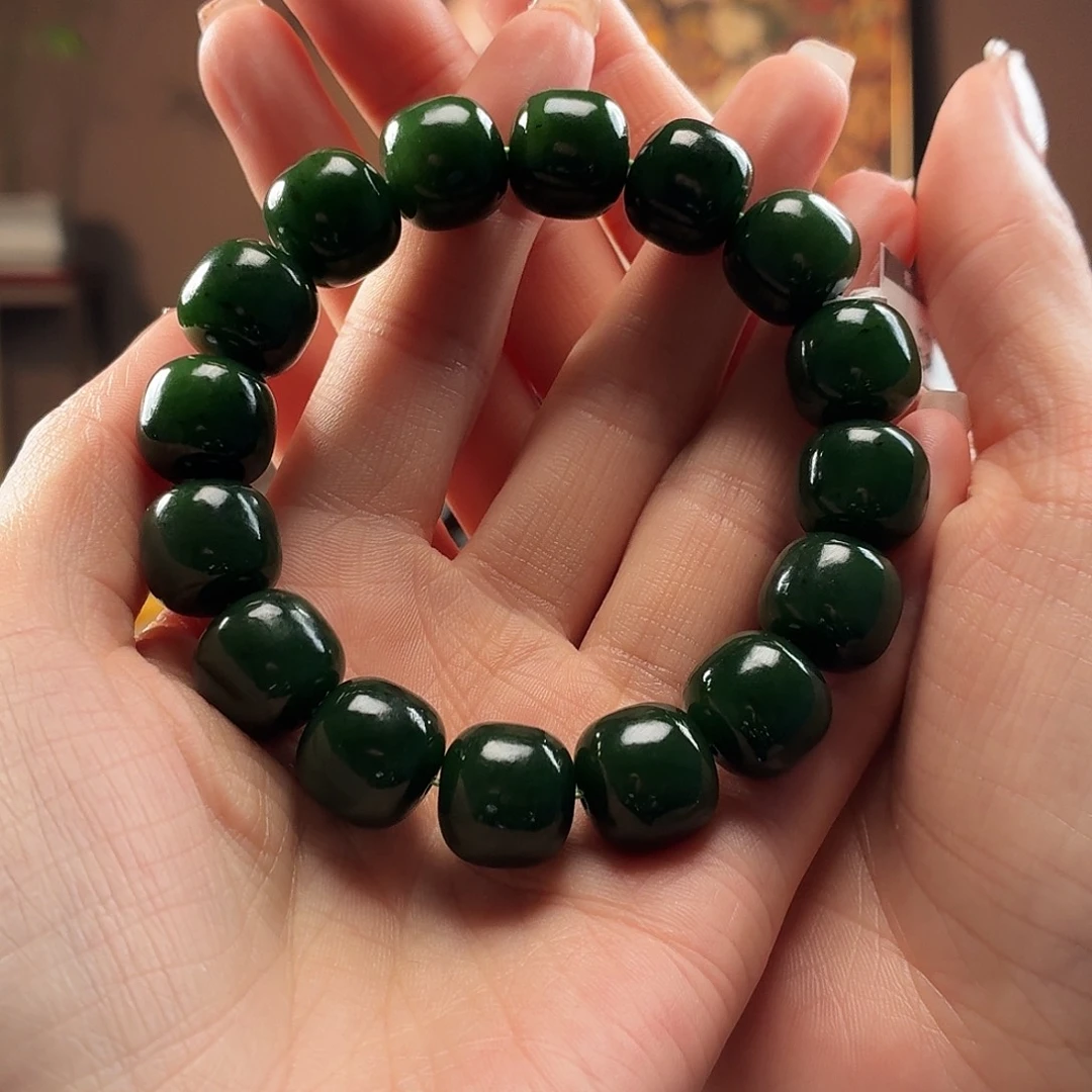 一***年和田玉未镶嵌手串戈壁碧玉卡13.14老型