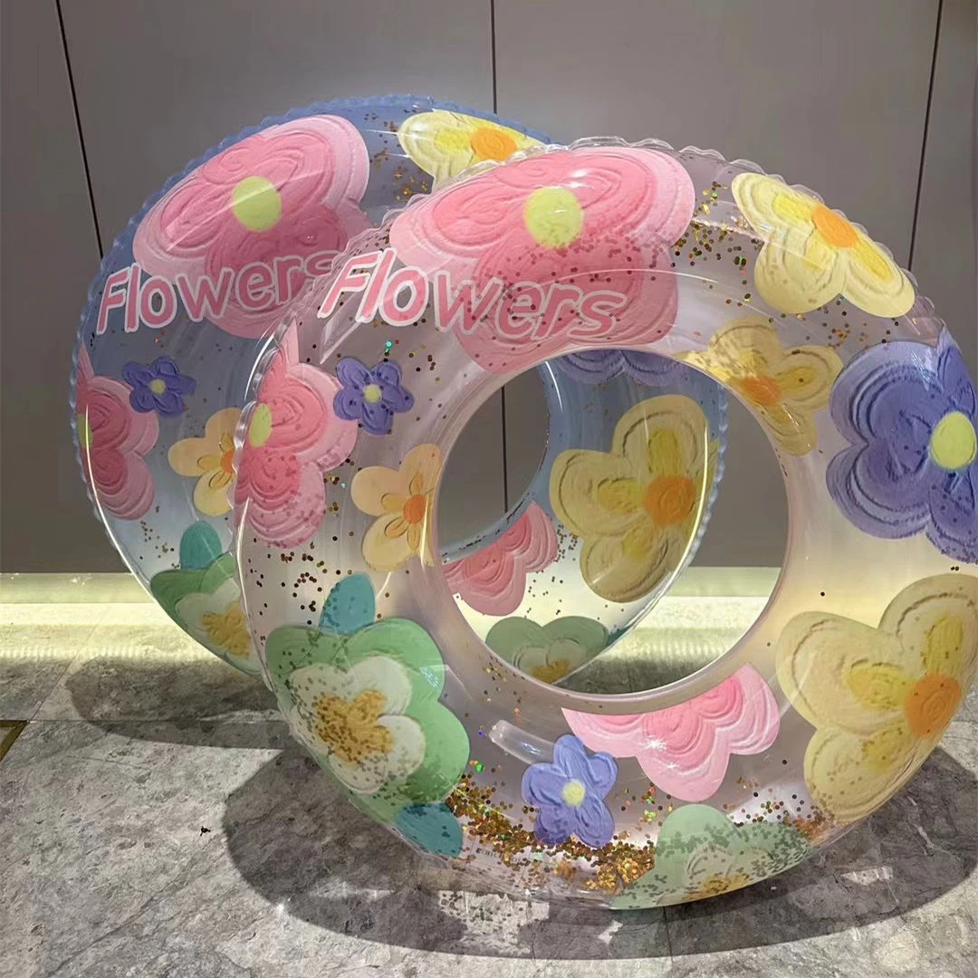 游泳圈成人儿童加厚男女充气大人救生圈亮片浮圈宝宝