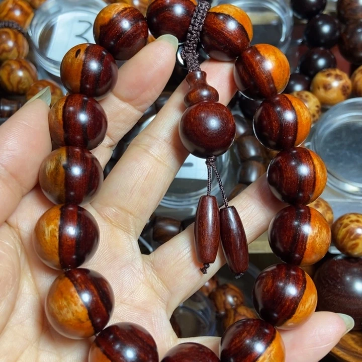 檀香紫檀（小叶紫檀）紫檀阴阳珠尺寸2.0手持